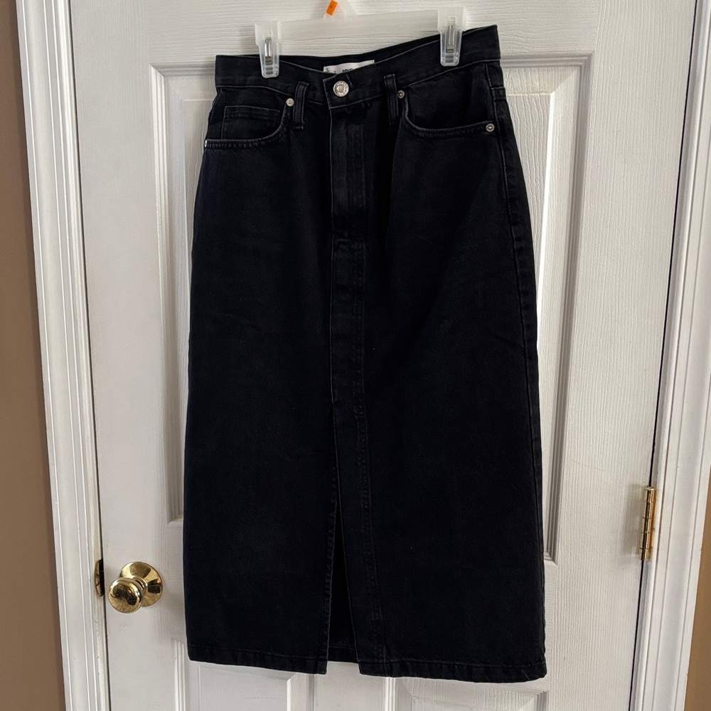 Mango Black Midi Skirt